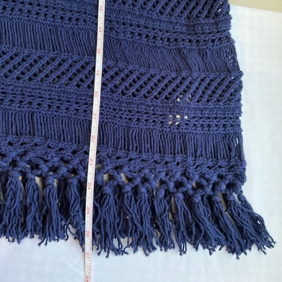 C. Wonder Boho Blue Crochet Open Knit Fringed Hem Tunic Top Size 1X EUC - Picture 9 of 12